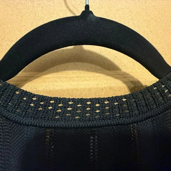 REISS Black Knit Midi Dress | Size US 6 (EU 38) - Picture 6 of 11